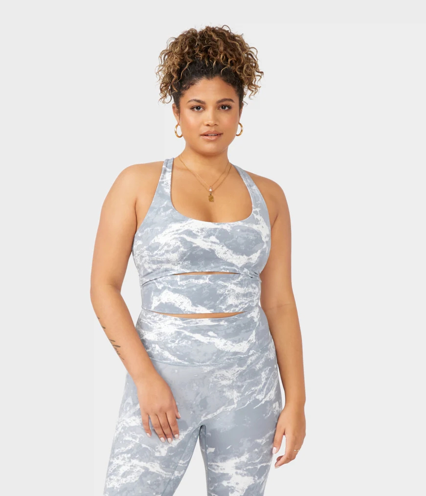 Manduka AURORA RACERBACK Women's Bras Grey | 6612949