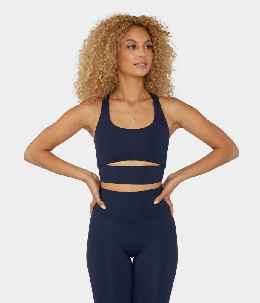 Manduka AURORA RACERBACK Women's Bras Navy | 7152784