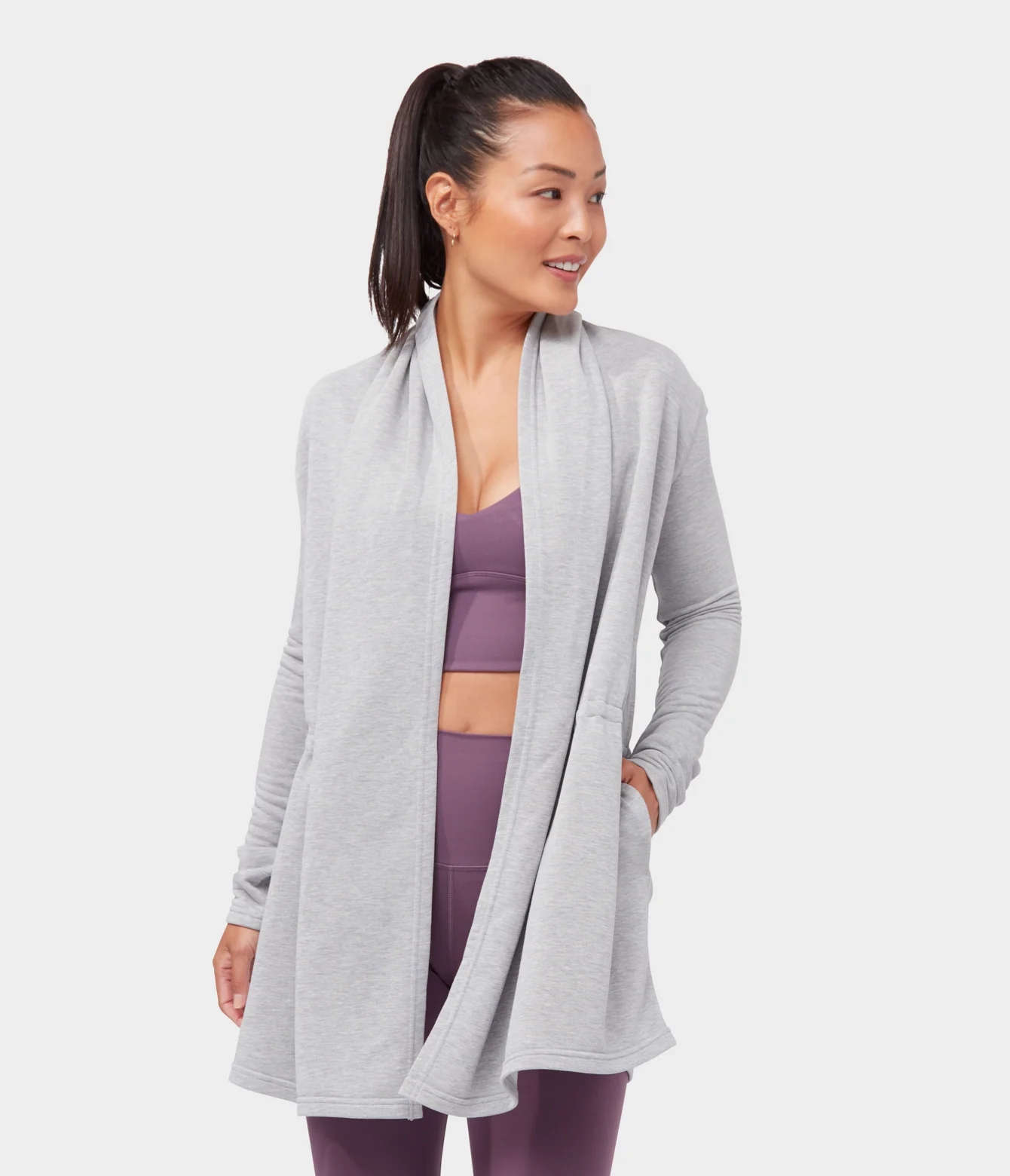 Manduka MEDITATION CARDIGAN Women's Jackets Grey | 3056795
