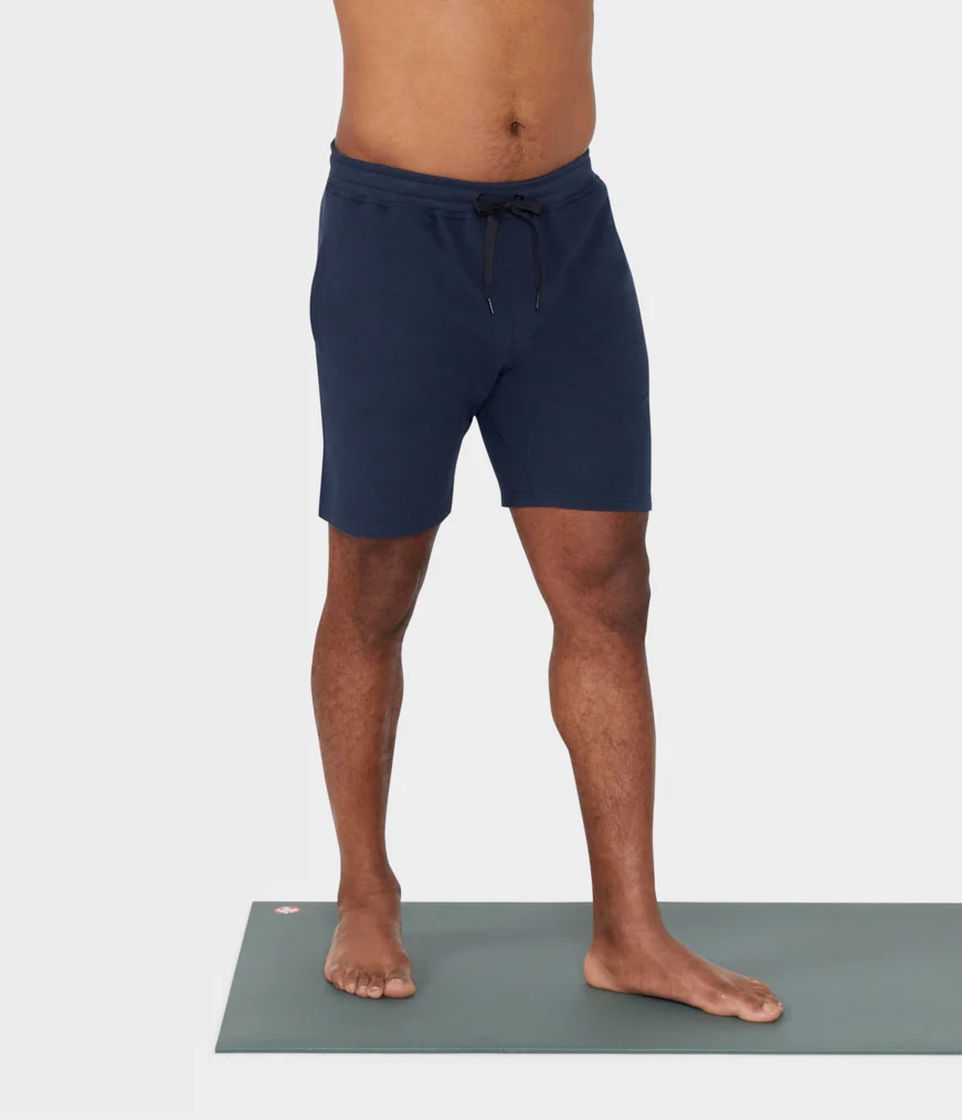 Manduka RECHARGE Men's Shorts Navy | 3781108
