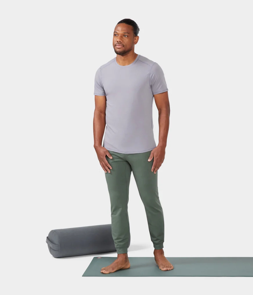 Manduka TECH Men's T Shirts Grey | 7586562